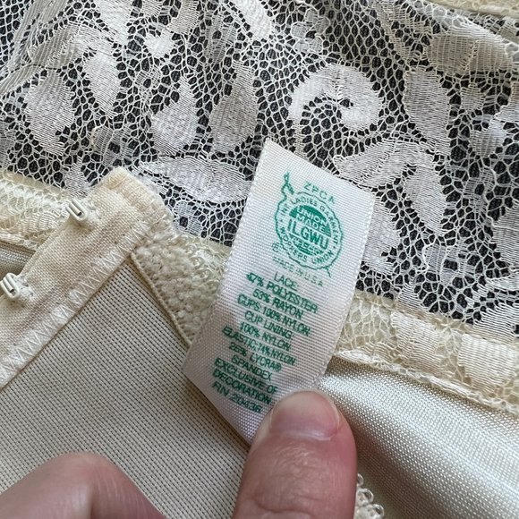 Stunning Vintage Union Made Sexy Lace Corset Bustier Top Lingerie Strapless S/M - Picture 7 of 8